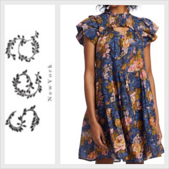 Sea New York Ines Floral Mini Ruffle Dress 2 - Picture 1 of 9